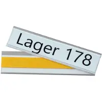 Eichner Selbstklebender Etikettenhalter, aus PVC, als Preisschienen und Scannerleisten einsetzbar, Transparent, Maße Halterung 25 x 100 mm, Maße mögliche Einleger 20 x 100 mm, Verpackungseinheit: 1 P/100