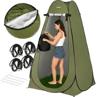 Outtec Camping Pop-up Duschzelt, Toilettenzelt, Tragbares Umkleidezelt, WC-Zelt - 118x118x190 cm - inkl. Tragetasche - für Outdoor, Strand, Camping