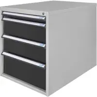 ADB Schubladenschrank 51524, aus Metall, 4 Schübe, anthrazit / lichtgrau (B/H/T) 53x65x70cm