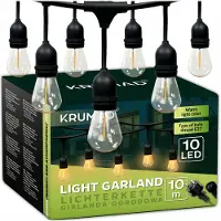 Krumad 10m LED Lichterkette Outdoor 10 Kugel LED-Glühbirnen Warmweiß Modern Garten Innen Außen