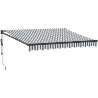 vidaXL Markise Einziehbar Anthrazit und Weiß 3x2,5 m Stoff & Aluminium