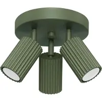 Licht-Erlebnisse Spot Strahler Aluminium verstellbar 19,5 cm breit Olivgrün GU10 3-flammig rund Modern