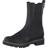Marco Tozzi Damen Stiefelette Chelsea Boot flach Stretch Zierleiste 2-25418-29, Größe:38 EU, Farbe:Schwarz