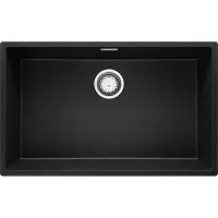 PrimaGran Spülbecken Anthrazit 76x47cm, Granitspüle 1 Becken + Ablauf-Set, Küchenspüle ab 80er Unterschrank - London Slim