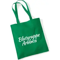 Hellweg Druckerei Huuraa Jutebeutel Blutgruppe Arabica Schriftzug 10 Liter Kelly Green Baumwolle Tasche Geschenkidee