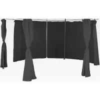 Markenlos Seitenteile für runden Pavillon Ø 3,5 m, 6er Set, Polyester, Farben: beige, burgundrot, steingrau, taupe