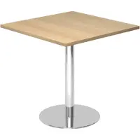 Hjh OFFICE PRO BISTRO F88Q C - System Konferenztisch 80 x 80 Chrom Eiche