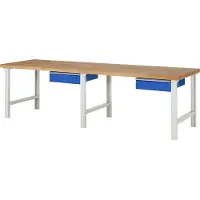 RAU Werkbank mit 2 Schubladen - 150:2 - 840 x 3.000 x 900 mm (HxBxT) - Traglast 750 kg - Buche