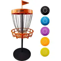 Syfax Disc Golf Mini Korb Set Schildkröt 6 Guru, 5 Mini Discs, Innen- und Außenspiel, Bis zu 5 Spieler, 70 cm
