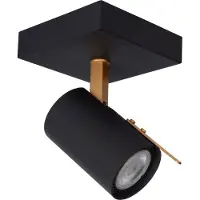 Licht-Erlebnisse Strahler Metall GU10 warmweiß 2200 K 350 lm 10 cm breit verstellbar in Schwarz Messing Modern Spot Lampe