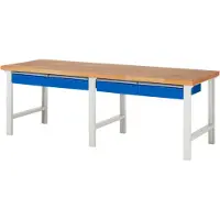 RAU Werkbank mit 4 Schubladen - 150:4 - 840 x 2.500 x 900 mm (HxBxT) - Traglast 750 kg - Buche