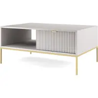 Masseno Couchtisch STELLARE 104 cm Kaffetisch für Wohnzimmer Sofatisch Wohnzimmertisch Grau