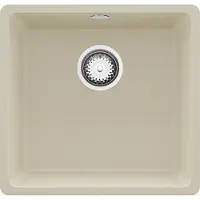 PrimaGran Unterbauspüle Granit Beige 46x44cm, Spülbecken 1 Becken + Ablauf-Set, Granitspüle ab 50er Unterschrank - Venedig Easy