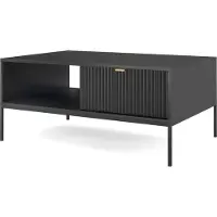 Masseno Couchtisch STELLARE 104 cm Kaffetisch für Wohnzimmer Sofatisch Wohnzimmertisch Schwarz