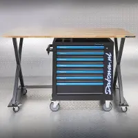 Datona Industrielle Werkbank 160 cm und Werkzeugwagen