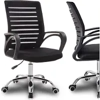 Retoo Bürostuhl Schreibtischstuhl Ergonomisch Wippfunktion Drehstuhl Chefsessel mit Mesh Netz Gaming Lordosenstütze Rückenlehne Chair Sitz Schwarz