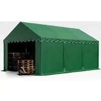 Markenlos Stabiles Lagerzelt 3x6 m PVC 800 N dunkelgrün wasserdicht Unterstand mit Bodenrahmen