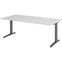 Hjh OFFICE PRO XTRA XB 2E GG - Grau 200 x 100 höhenverstellbar