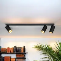 Licht-Erlebnisse Spot Lampe Metall GU10 verstellbar Schwarz 3-flammig länglich Modern Strahler