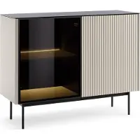 Masseno Kommode VELLUTO 107 cm Sideboard und 2 Türen für Wohnzimmer Schlafzimmer Modern 107x39x84 cm Kaschmir / Kaschmir