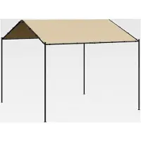 Markenlos Gartenpavillon mit UV-Schutz und wasserfestem Material, Partyzelt mit Stahlrahmen, Beige 3x3m