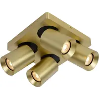 Licht-Erlebnisse Spot Strahler Aluminium GU10 verstellbar 20 cm breit in Messing 4-flammig quadratisch warmweiß 2200 K 1280 lm