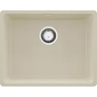 PrimaGran Unterbauspüle Granit Beige 56x44cm, Spülbecken 1 Becken + Ablauf-Set, Granitspüle ab 60er Unterschrank - Venedig Easy