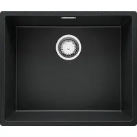 PrimaGran Spülbecken Anthrazit 56x47cm, Granitspüle 1 Becken + Ablauf-Set, Küchenspüle ab 60er Unterschrank - London Slim
