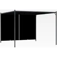 Markenlos Gartenpergola mit versenkbarem Dach 3x3m Anthrazit