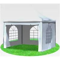 Markenlos Gartenpavillon 3x3m mit Seitenteilen