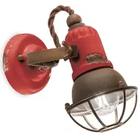 Licht-Erlebnisse Spot Metall Keramik E14 verstellbar Rot Shabby Antik Rostbraun Vintage Design Keramikleuchte