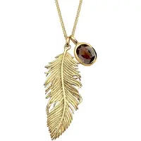 Elli Halskette Feder Boho Hippie Rauchquartz 925 Silber Elli Braun