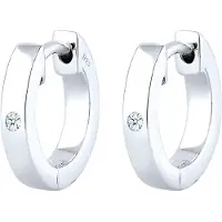 Elli DIAMONDS Ohrringe Creole Diamant (0.03 Ct) Geschenkidee Silber Elli DIAMONDS Weiß