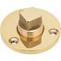 Gistuch Marine-Ablaufstopfen-Set, 25 mm/1 Zoll, Befestigungsloch, bronzefarben, hochglanzpoliert, für Fischbrunnen, Eiskisten, Yachten