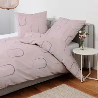 Janine Mako-Soft-Seersucker Bettwäsche Tango 20164 taupe rosenholz 160x210 cm + 65x100 cm