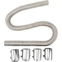 Gistuch Flexibles Kühlwasserschlauch-Set für 48-Zoll-Kühler, universelles hitzebeständiges Edelstahl-Ableitungsset mit 4 Kappen, Silber