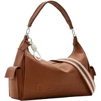 Desigual Schultertasche Bag Half Logo 24 New Habana 24SAXP21, Farbe:Braun