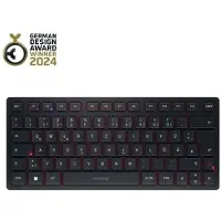 Cherry KW 9200 MINI, 75%, Verkabelt & Kabellos, USB + RF Wireless + Bluetooth, Scherenschalter, AZERTY, Schwarz