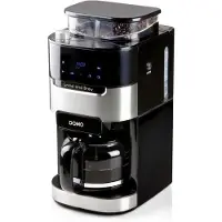 Domo DO721K, Filterkaffeemaschine, Kaffeebohnen, Gemahlener Kaffee, Eingebautes Mahlwerk, Schwarz, Edelstahl