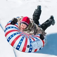 Gistuch Aufblasbarer Skiring, PVC-Schlittenrohr, verdickter Schneeschlauch, Winter mit Griff