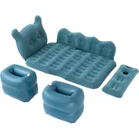 Gistuch Reisebett - PVC-Velours-Luftmatratze 150 kg belastbar für Auto und SUV - 125 x 75cm - Blau