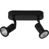 Licht-Erlebnisse Spot Strahler Metall GU10 verstellbar Schwarz 2-flammig länglich 2700 K warmweißes Licht 700 lm Modern