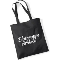 Hellweg Druckerei Huuraa Jutebeutel Blutgruppe Arabica Schriftzug 10 Liter Black Baumwolle Tasche Geschenkidee