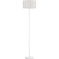 Dopwii Stehlampe im Retro-Stil, Kunststoff-Lampenschirm, Fußschalter, Metallstab, Weiß