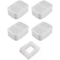 Gistuch Ersatzfilter für Trinkbrunnen, 4x Aktivkohle + 1x Schaumstoff, für Haustiere