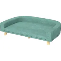 Slyrun Hundebett Hundesofa Haustiersofa, Eukolyptusholz, 98 x 67 x 25 cm, Grün