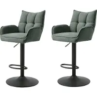 Freiraum Barhocker >Marilla< (2er-Set) in waldgrün - 52x113,5x53 (BxHxT)
