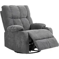 Welikera Relaxsessel mit Fußstütze, Liegesessel, drehbar, bis 150 kg, Stahlrahmen, 88x96x108cm, Dunkelgrau