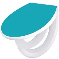 Banjado Familien WC Sitz Mit Absenkautomatik Universeller Klodeckel Mit Kindersitz Hochwertiges Polypropylen Mit Motiv Türkis