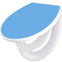 Banjado Familien WC Sitz Mit Absenkautomatik Universeller Klodeckel Mit Kindersitz Hochwertiges Polypropylen Mit Motiv Pastellblau